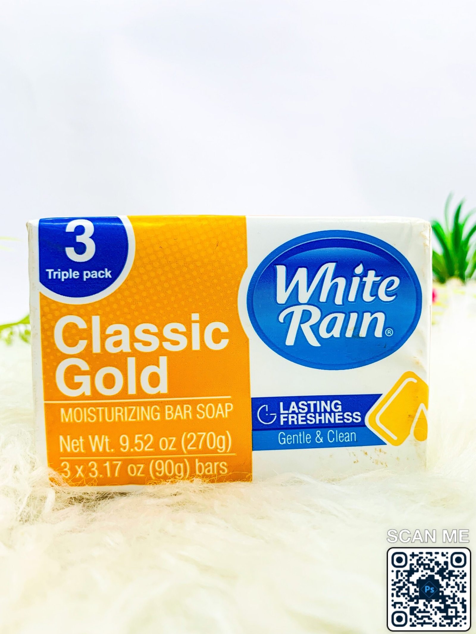Triple Pack White Rain Classic Gold Moisturizing Bar Soap 270g
