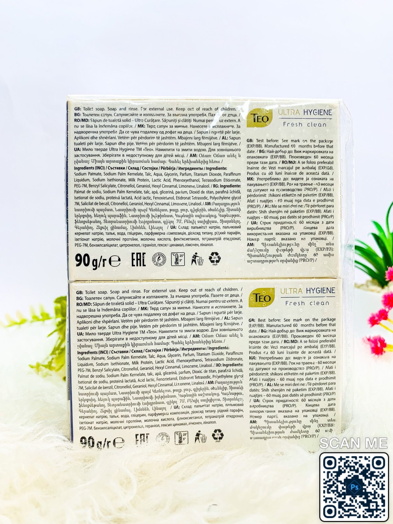 Teo Ultra Hygiene Fresh Clean Bar Soap 90g x4 - Image 3