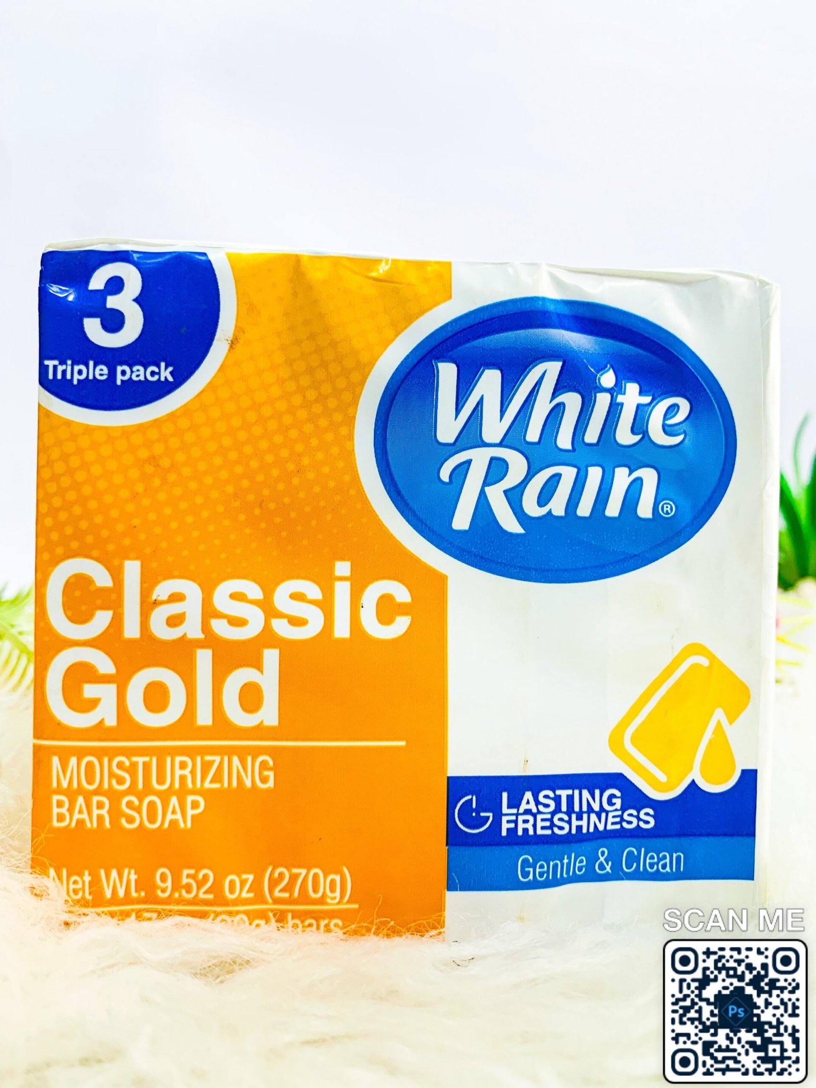 Triple Pack White Rain Classic Gold Moisturizing Bar Soap 270g - Image 4