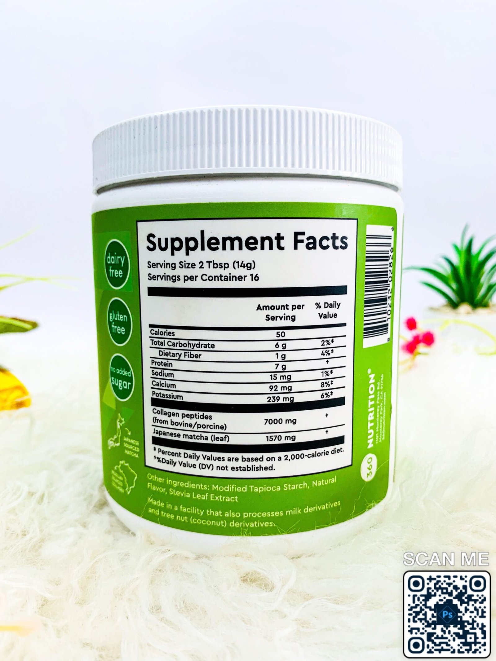 360 Nutrition Collagen + Matcha 7000MG Japanese Matcha Dietary Supplement 227g - Image 2