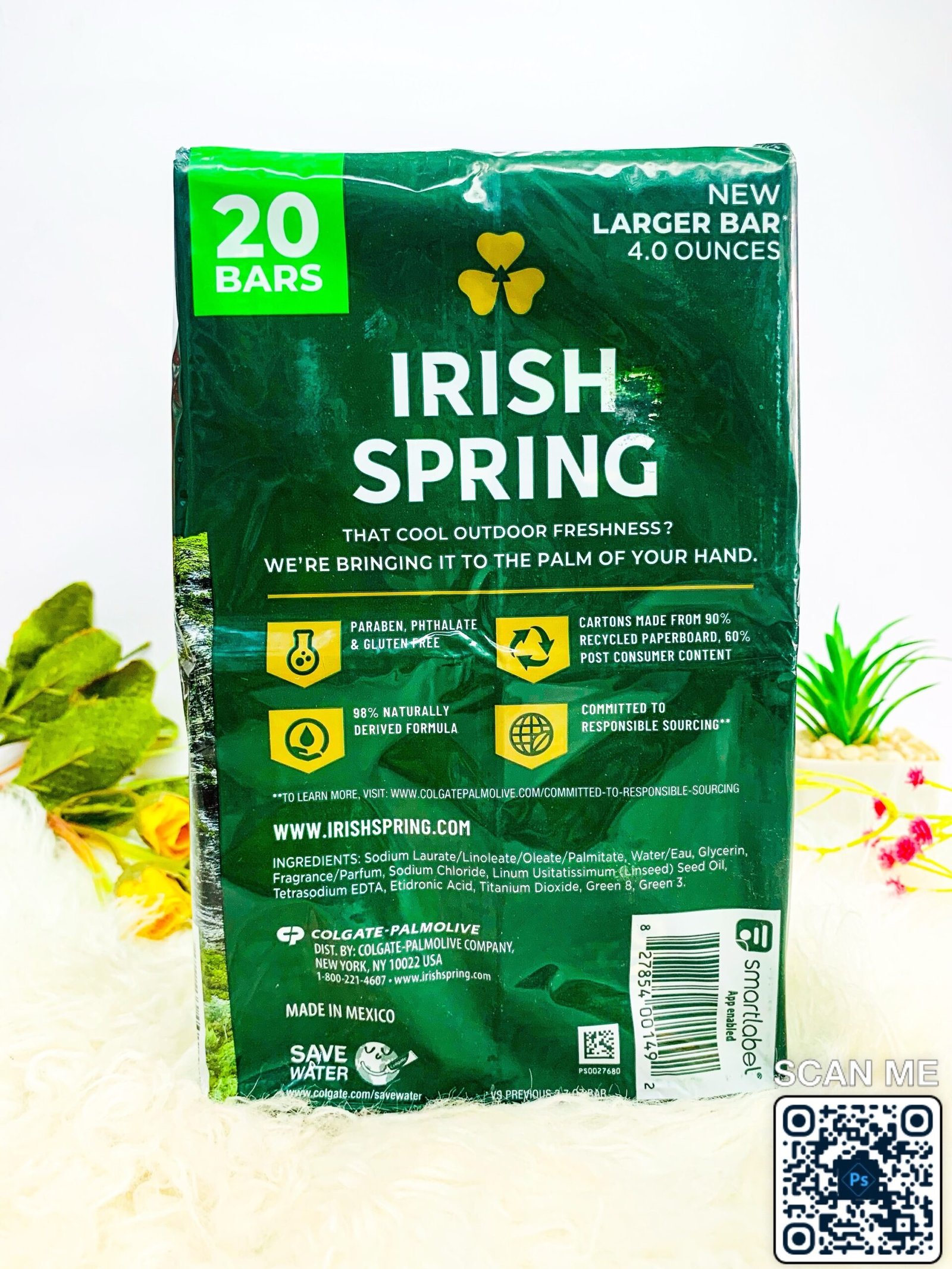Irish Spring Original Clean 24Hr Fresh Deodorant Soap with Flaxseed Oil 20 Bars x 113g - Image 2