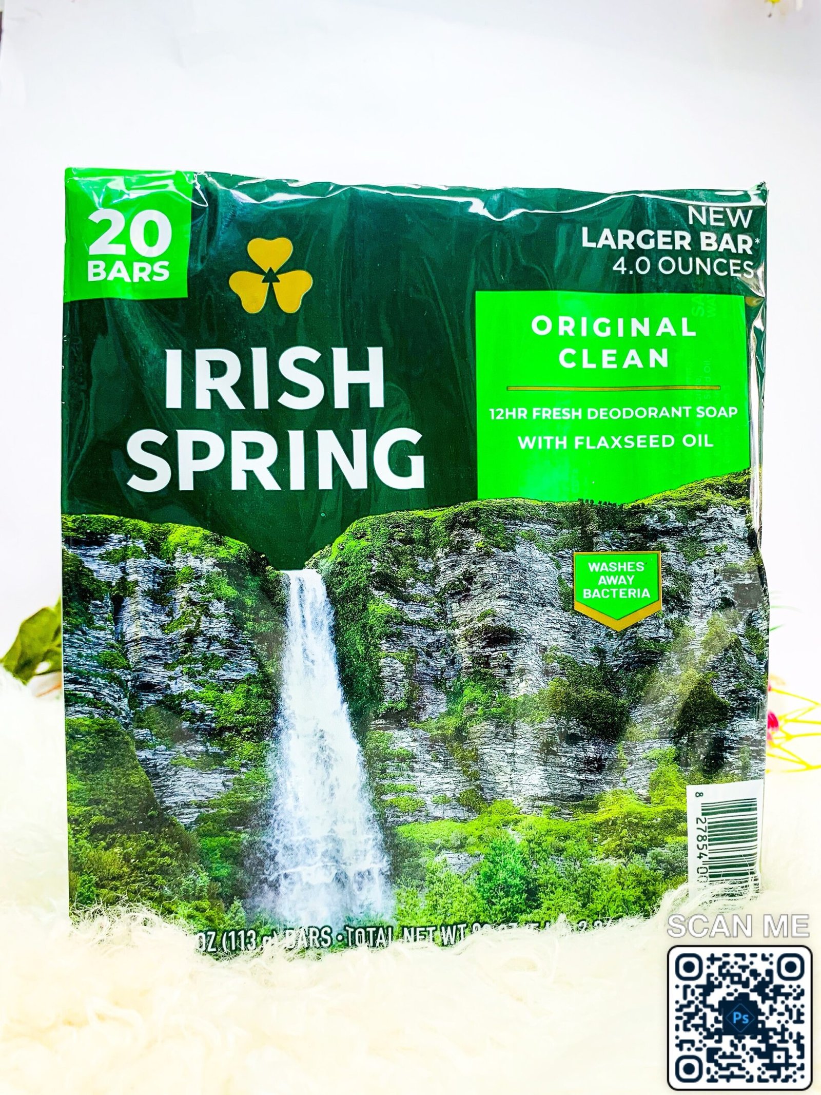 Irish Spring Original Clean 24Hr Fresh Deodorant Soap with Flaxseed Oil 20 Bars x 113g - Image 3