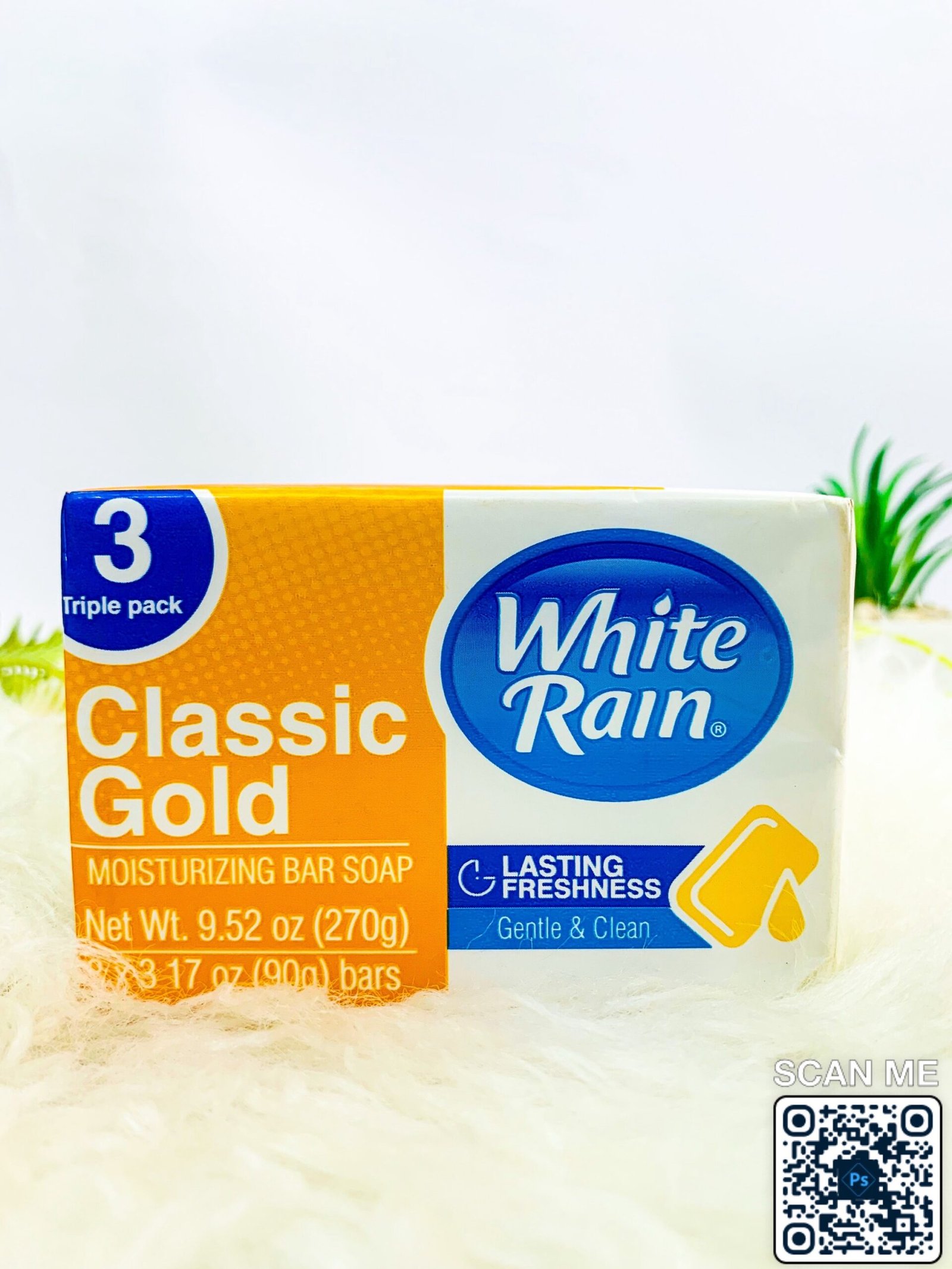 Triple Pack White Rain Classic Gold Moisturizing Bar Soap 270g - Image 2
