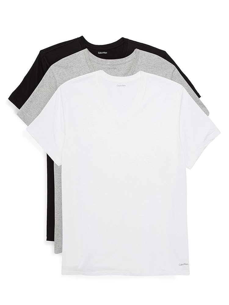 Calvin Klein 3 Pack V-Neck 100% Cotton Classic Fit Tshirt