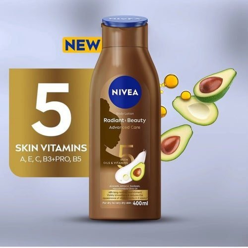 Nivea Radiant & Beauty Advanced Care 5 Oils & Vitamins Skins 400ml - Image 2