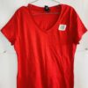 Hanes Red Kids V-Neck T-Shirt Small Size