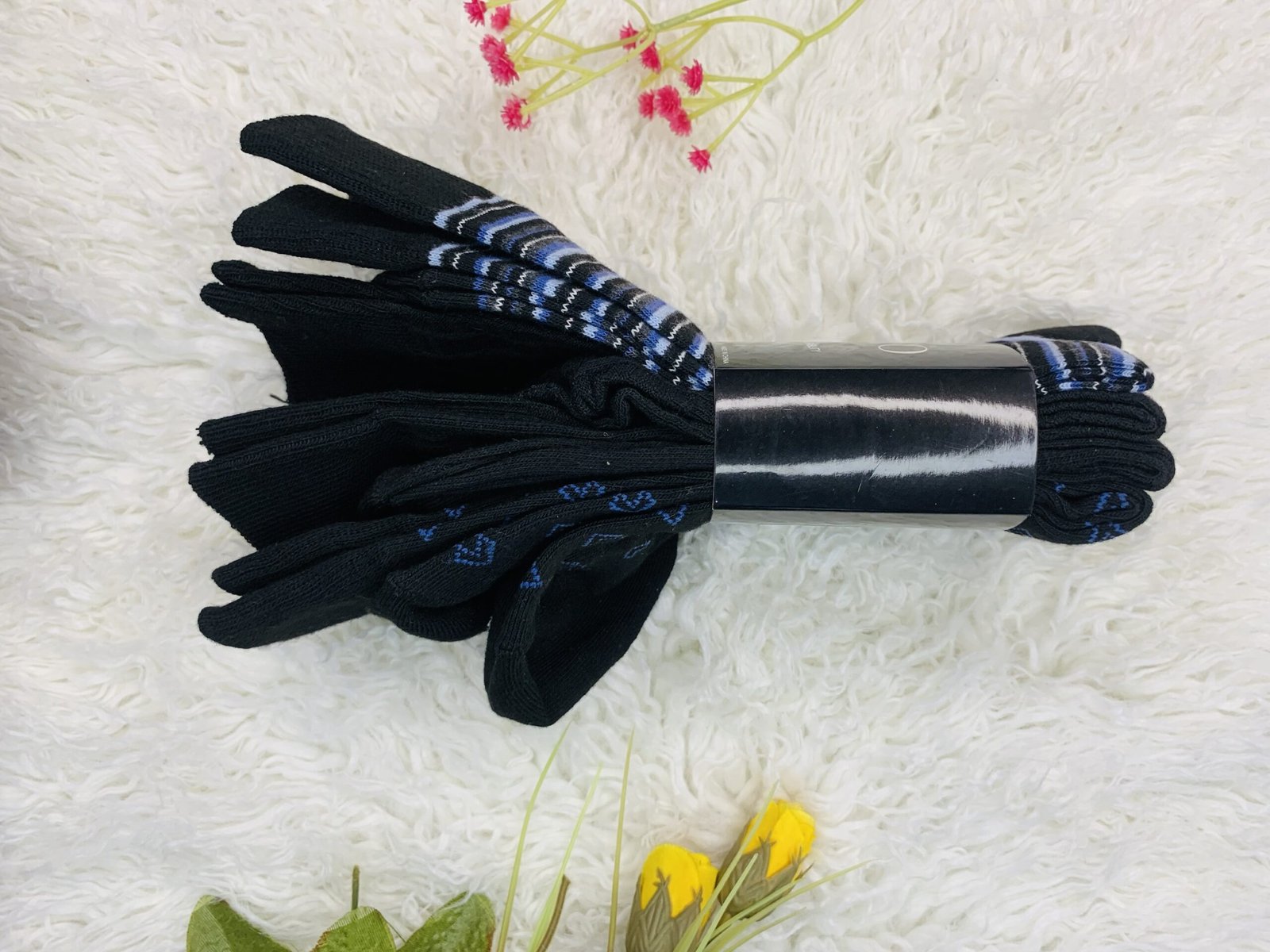 Adolfo 4 Pack Durable Blue and Black Socks - Image 3