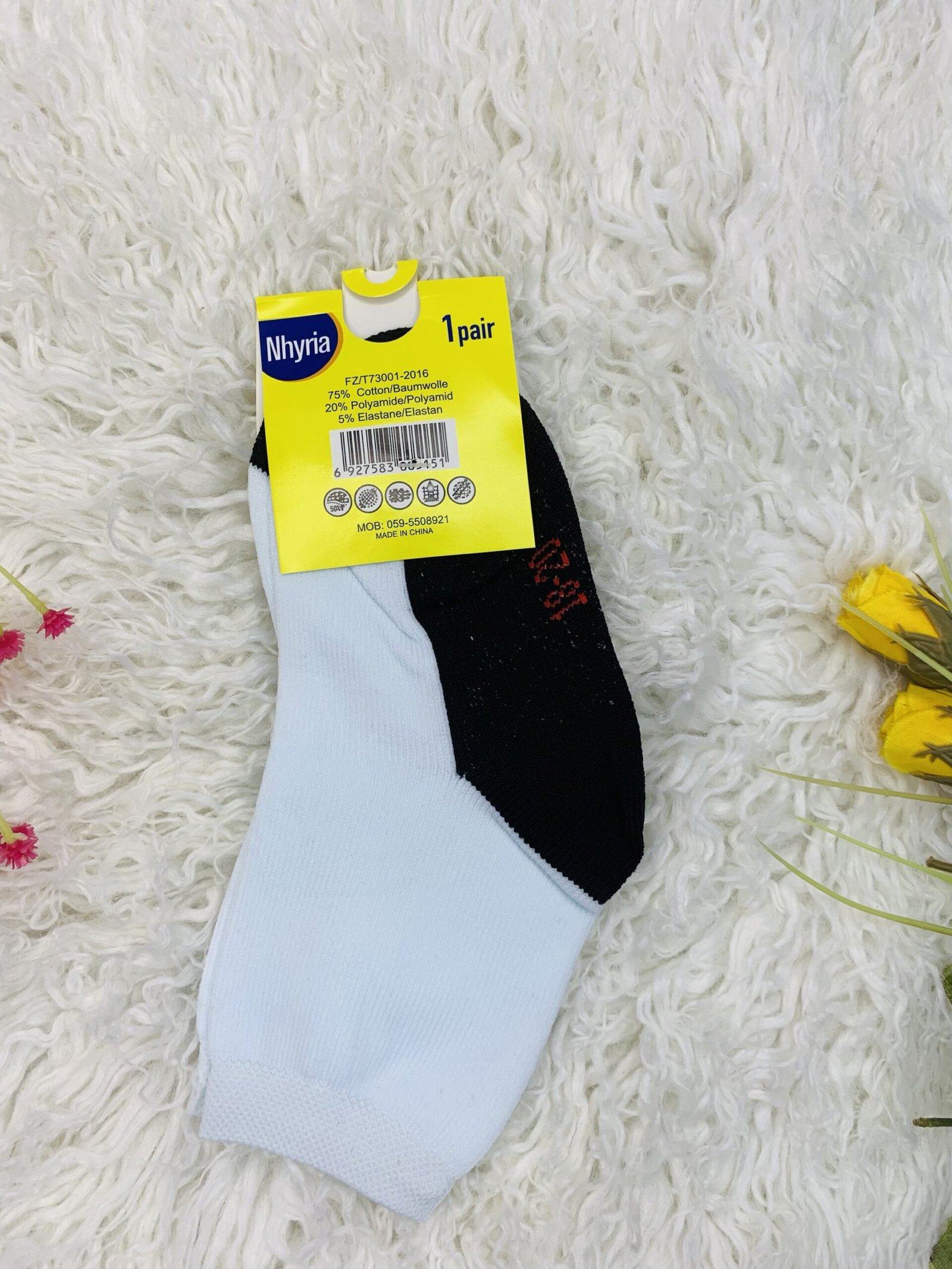 Nhyira Black & White Students Socks - Image 2