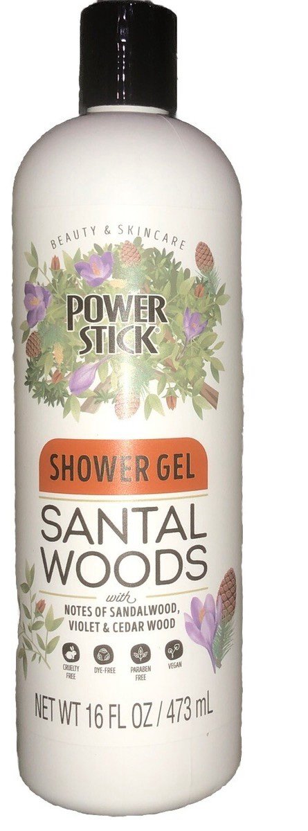Power Stick Shower Gel Santal Woods with Notes of Sandalwood, Violet & Cedar Wood 473ml