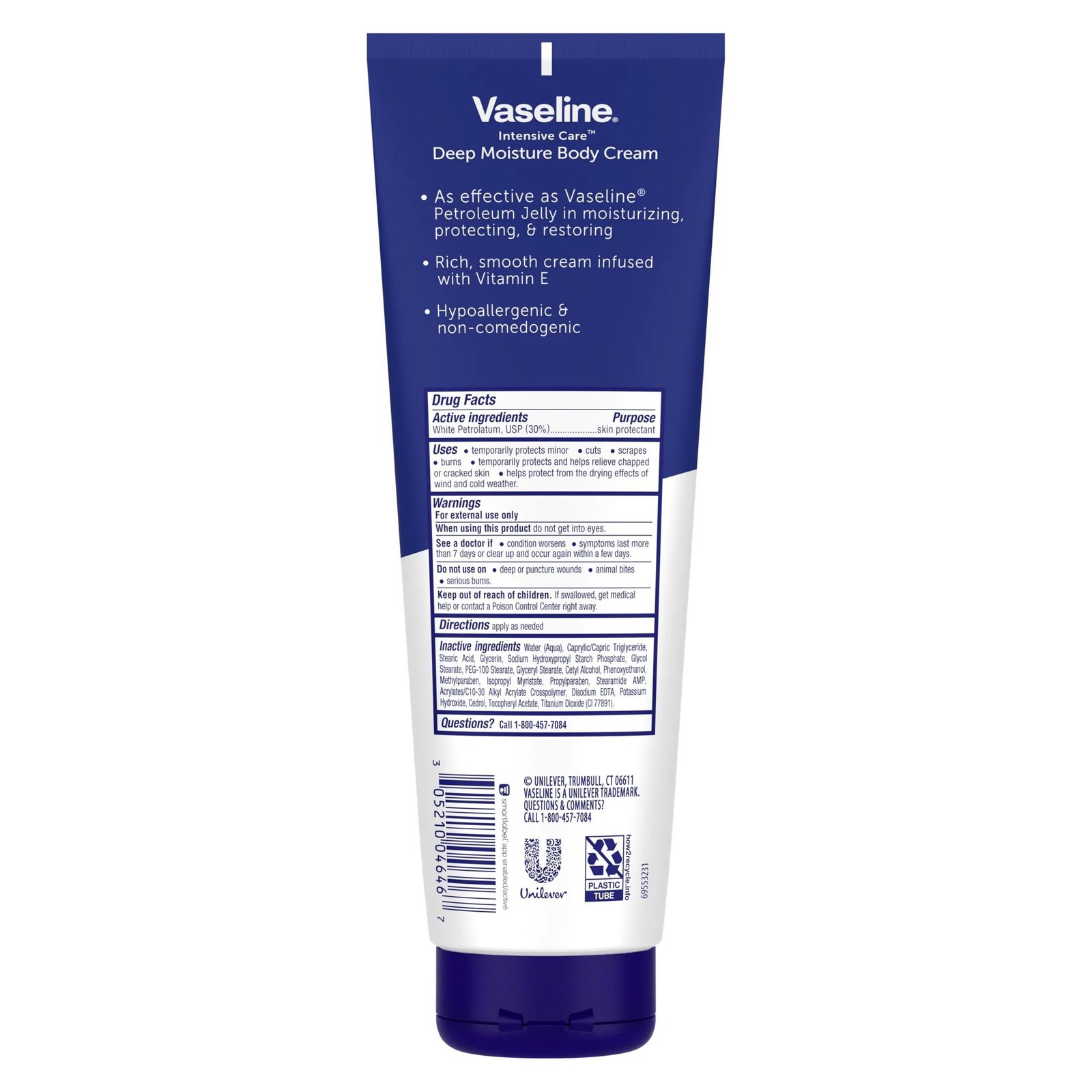 Vaseline IntensiveCare Deep Moisture Body Cream Protects & Restore Skin Barrier 255g - Image 3