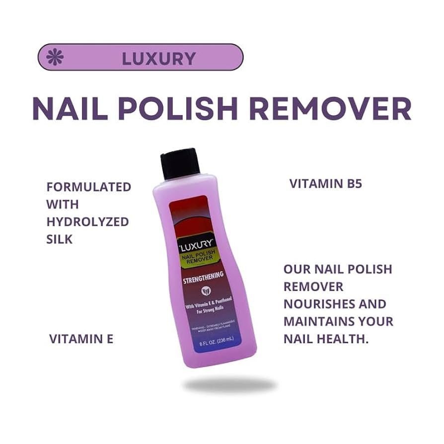 Luxury Nail Polish Remover Strengthening With Vitamin E & Panthenol For Strong Nails 236ml - Image 7