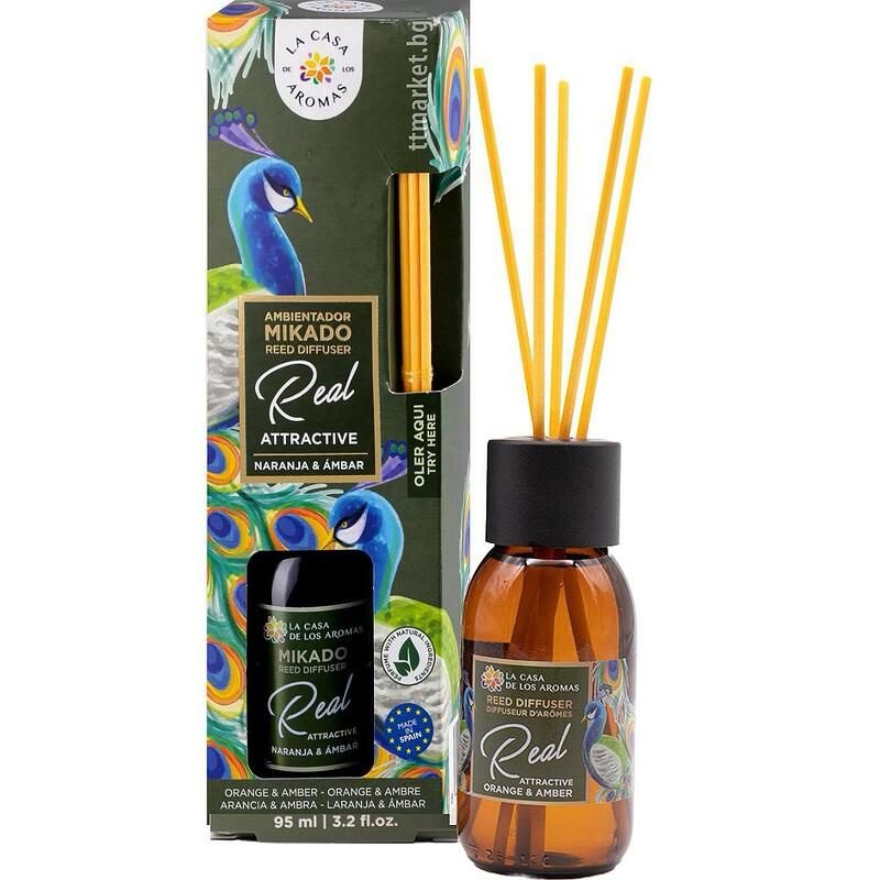 La Casa Aromas Ambientador Mikado Reed Diffuser Real Attractive Naranja & Ambar 100ml