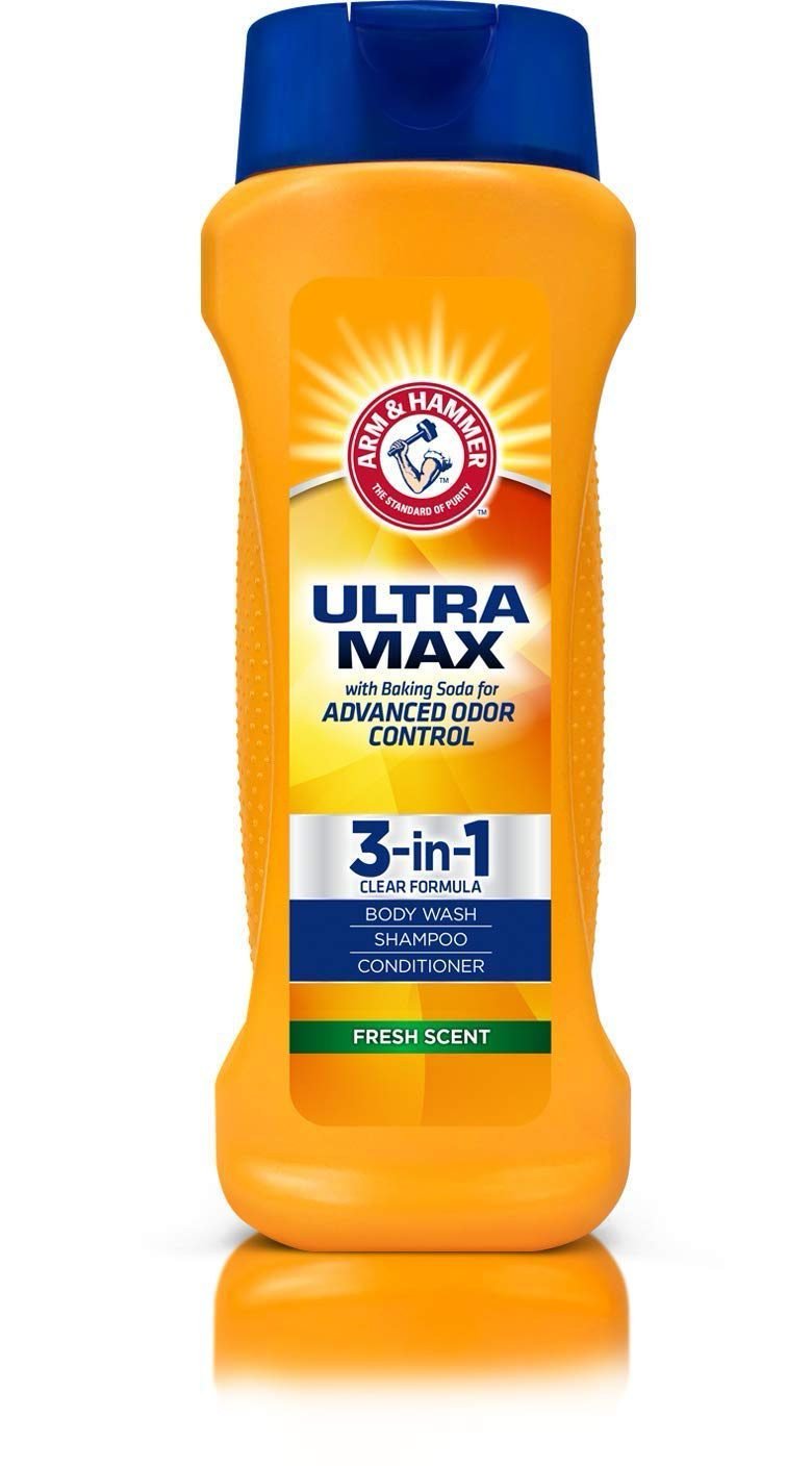 Arm & Hammer Ultra Max With Baking Soda 3in1 Clear Formula Body Wash Shampoo Conditioner Fresh Scent 443ml